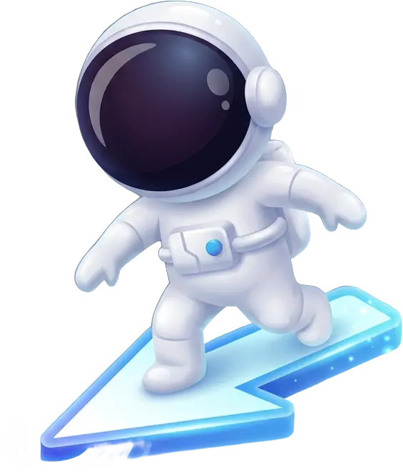 The Adstronaut piloting a click through space